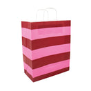 50x Papiertüten Stripes Pink A4