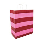 50x Papiertüten Stripes Pink A4