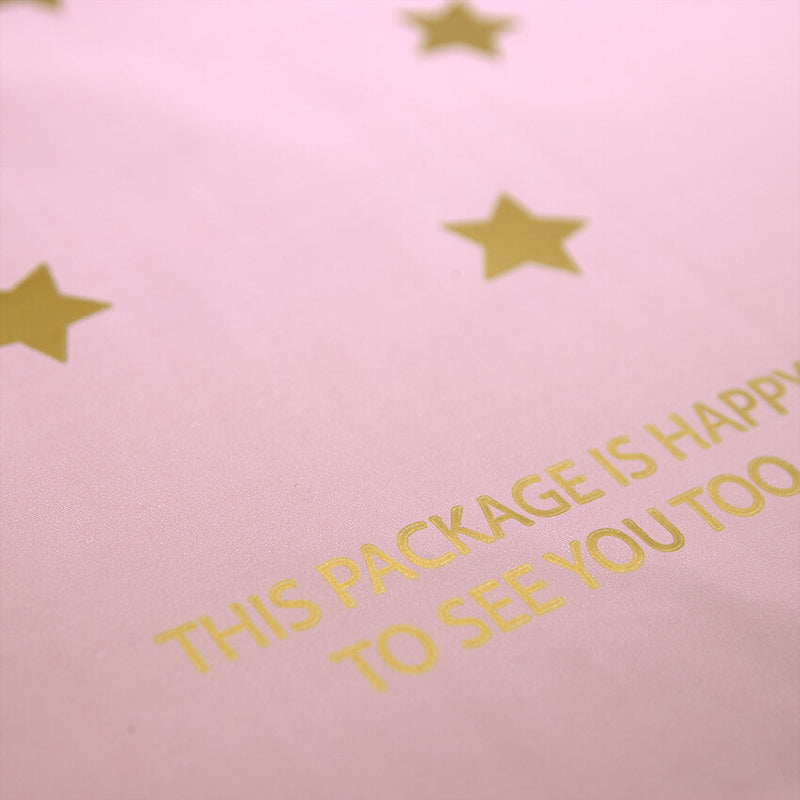 100x Versandtaschen Stars Gold Medium Rückgabeverschluss