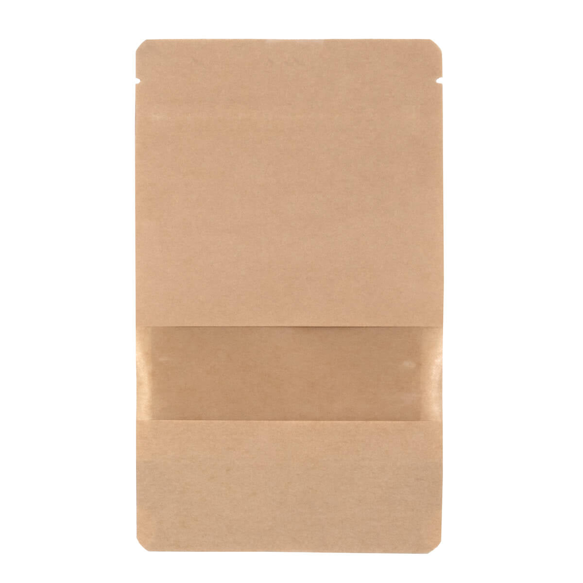 100x Standbodenbeutel mit Fenster Braun 11x18,5cm