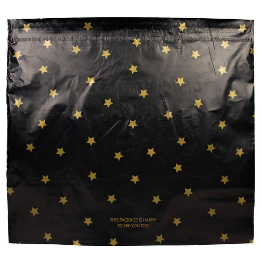 100x Versandtaschen Black Stars Gold XL
