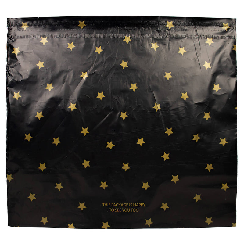 100x Versandtaschen Black Stars Gold XL