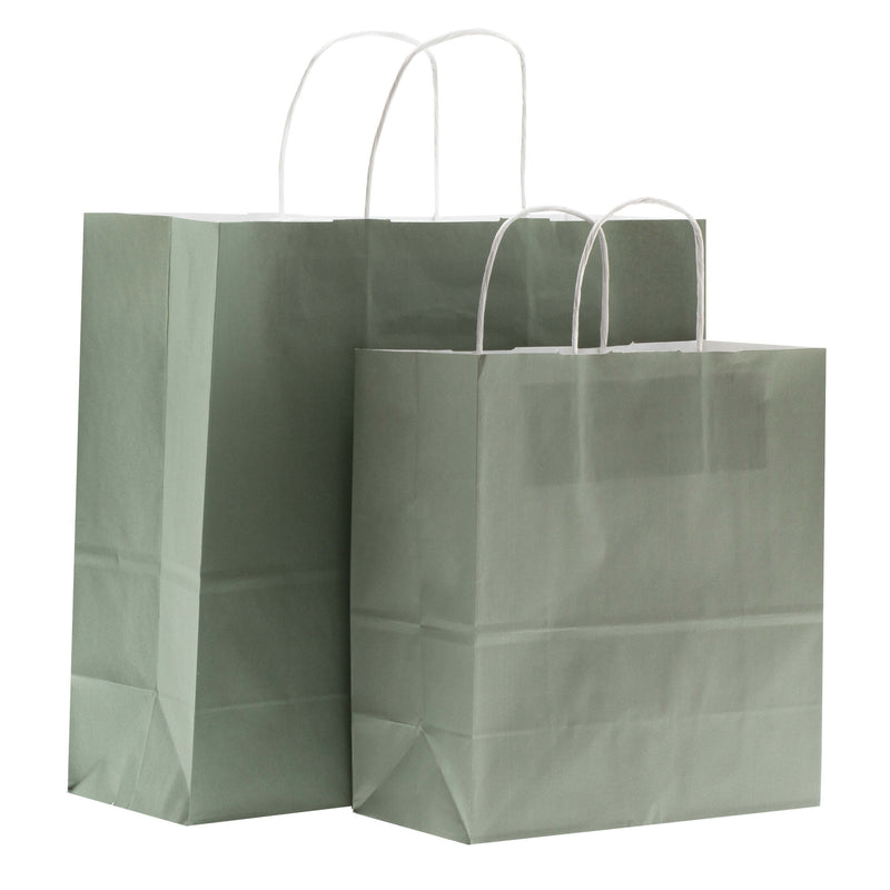 50x Papiertaschen Graugrün Small