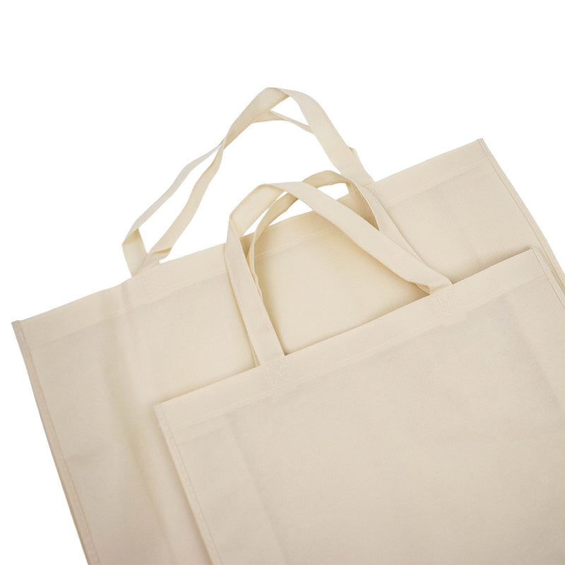 10x Shopper Beige Non Woven 42x12x35cm