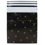 100x Versandtaschen Black Stars Gold Medium