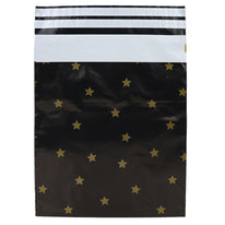 100x Versandtaschen Black Stars Gold Medium