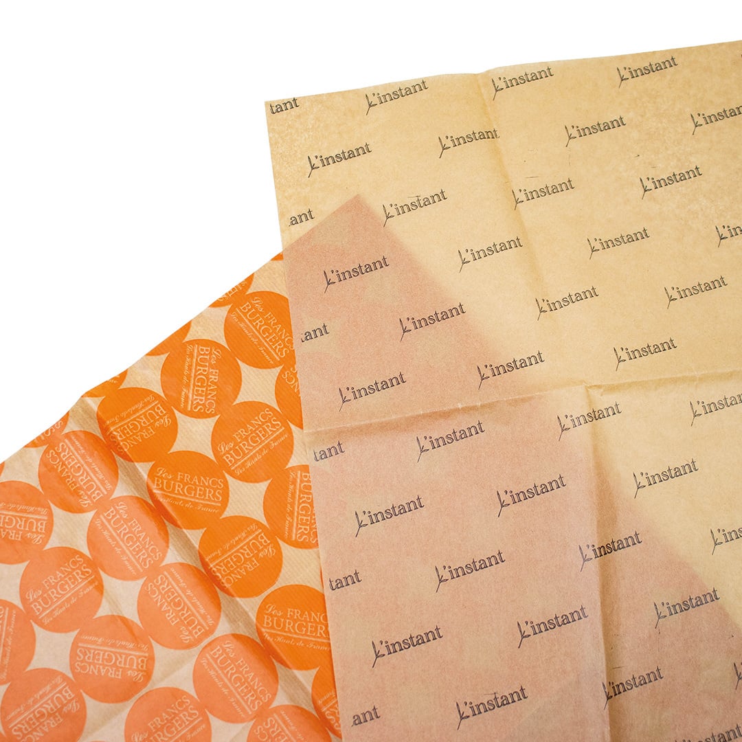 Fettabweisendes Papier Braun bedrucken 15x26cm 1-farbig