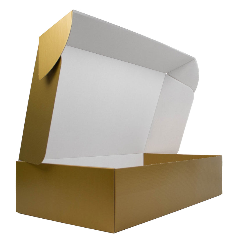 Postkartons bedrucken Gold 610x329x135mm