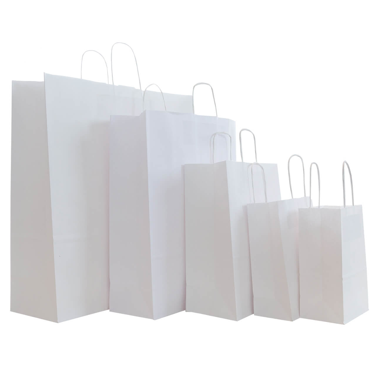 50x Papiertüten weiß in verschiedenen Größen