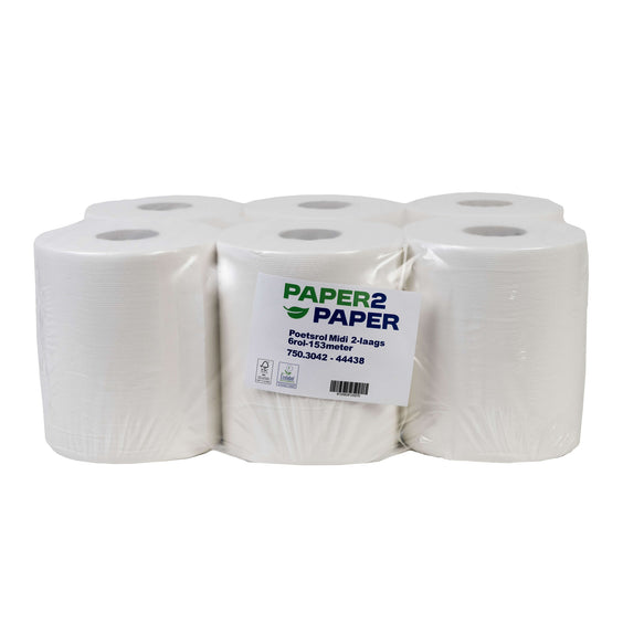 6x Reinigungsrollen Midi 20 cm x 153 m