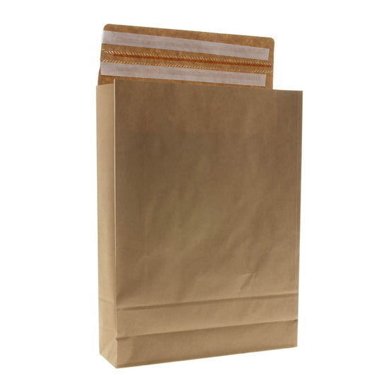 50x Papier-Versandtasche + Seitenfalte/Boden Medium