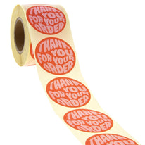 500x Aufkleber 'Thank you for your order' Rot/Rosa 50mm