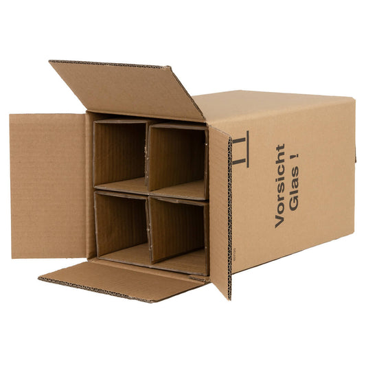 10 x Weinversandkarton mit Einlage 4 Flaschen