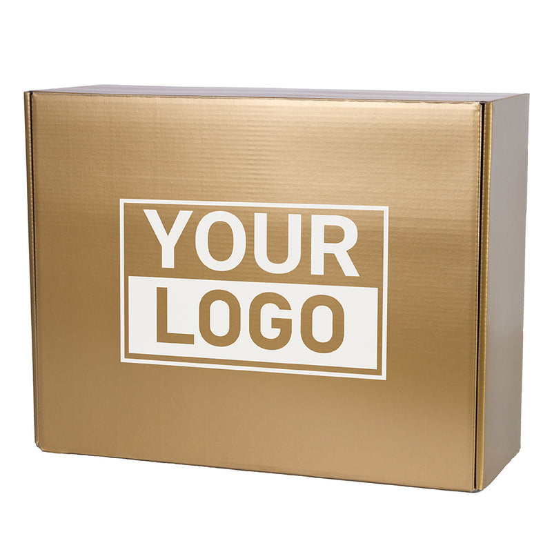 Briefkartons bedrucken Gold 380x300x140mm