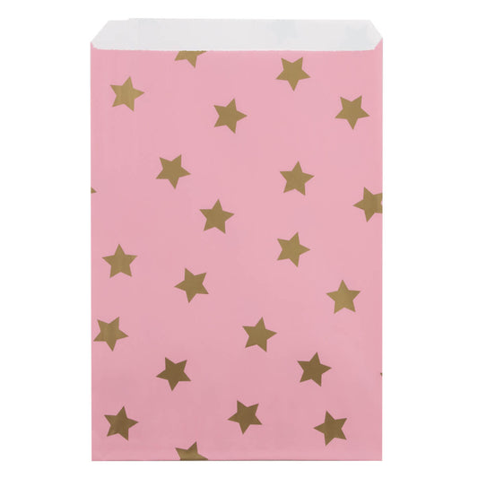 200x Papiertüten Stars Gold 17x25cm
