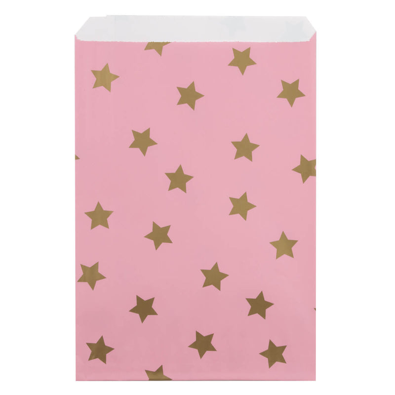 200x Papiertüten Stars Gold 17x25cm