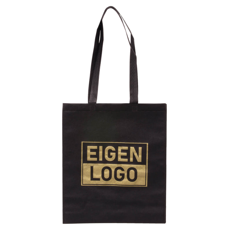 Tasche Druck Schwarz Non Woven 38x44 + 2x4cm - Express