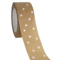 Papierband 'Hearts' Braun-Weiß 50mmx50mtr