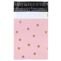 100x Versandtaschen Stars Gold Kleiner Rückgabeverschluss
