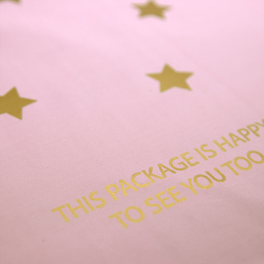 100x Versandtaschen Stars Gold Large Rückgabeverschluss