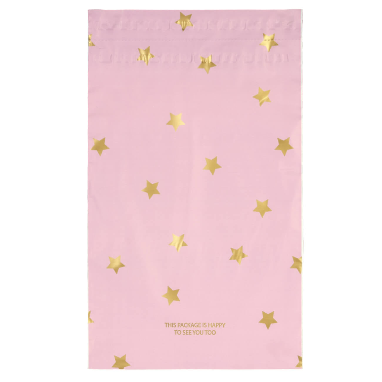 100x Versandtaschen Stars Gold Kleiner Rückgabeverschluss