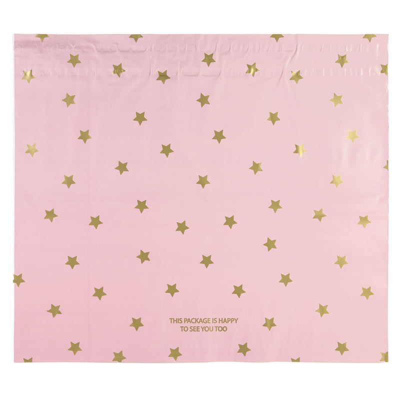 100x Versandtaschen Stars Gold XL Rückgabeverschluss
