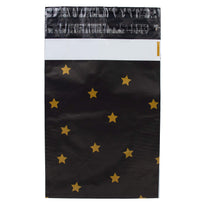 100x Versandtaschen Black Stars Gold Small