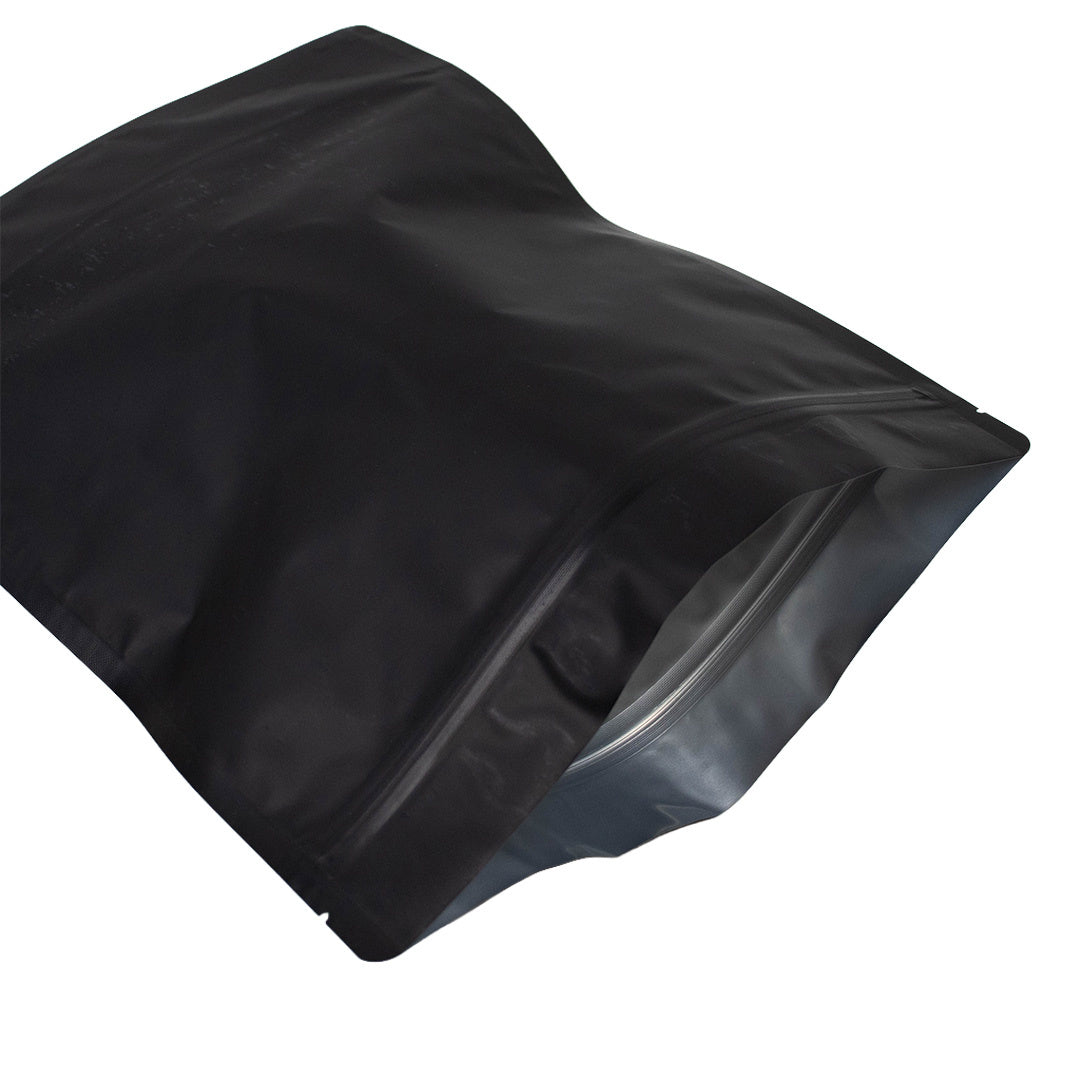 100x Standbeutel matt Schwarz 25x34cm