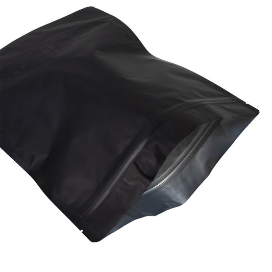 100x Standbeutel matt Schwarz 25x34cm