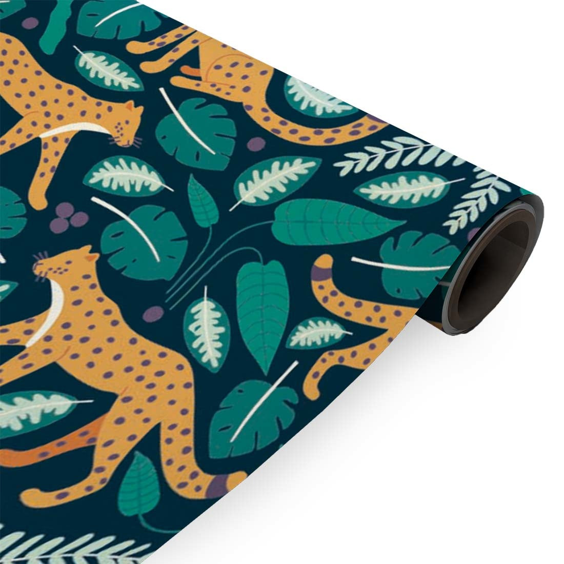 Geschenkpapier Dunkelgrün Panther 50cm x 200mtr
