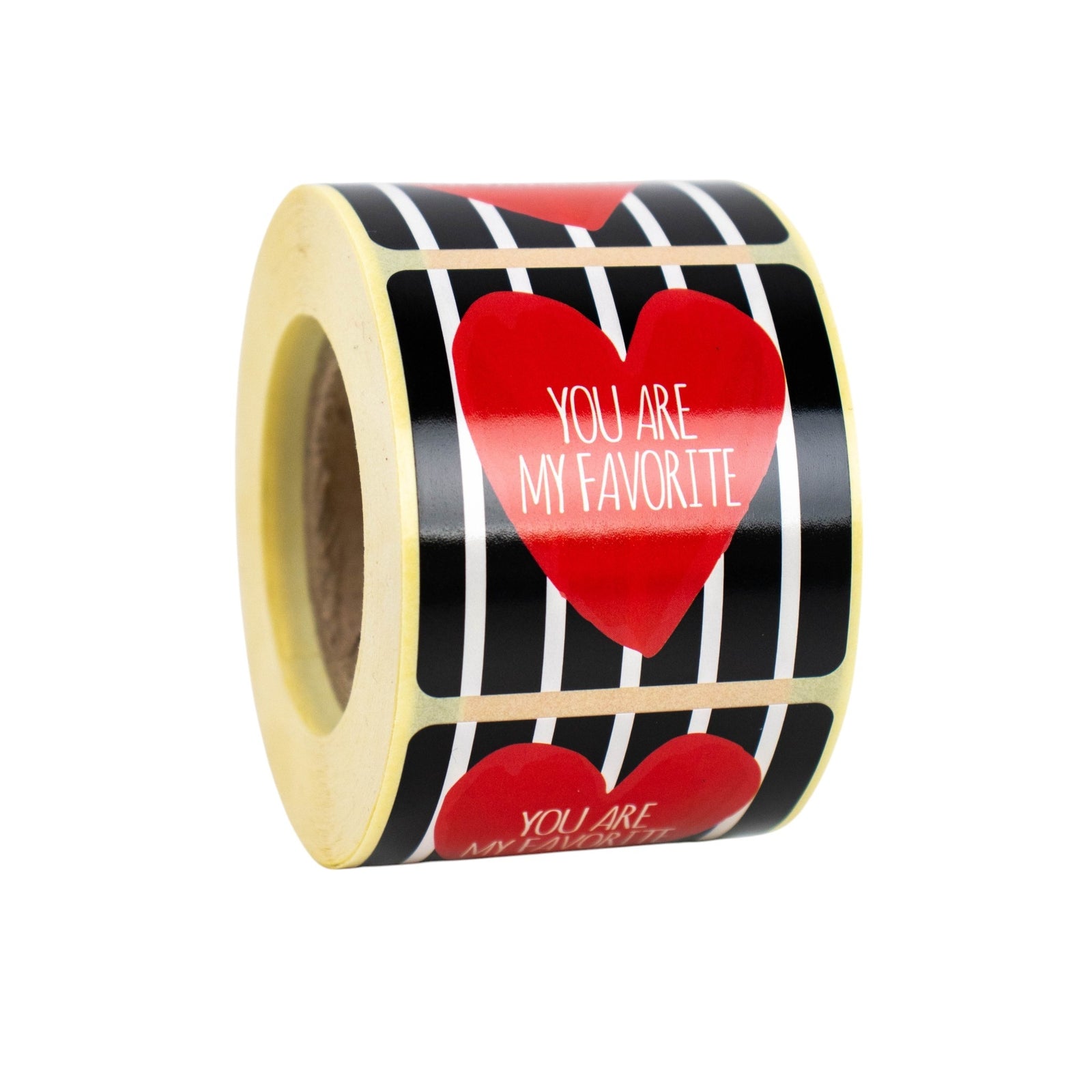 500x Aufkleber 'You are my favorite' Rot-Schwarz-Weiß 50mm
