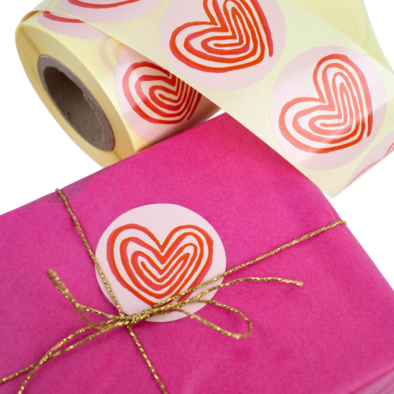 500x Aufkleber 'Line heart' 50mm