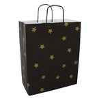 50x Papiertüten Black Stars Gold A4