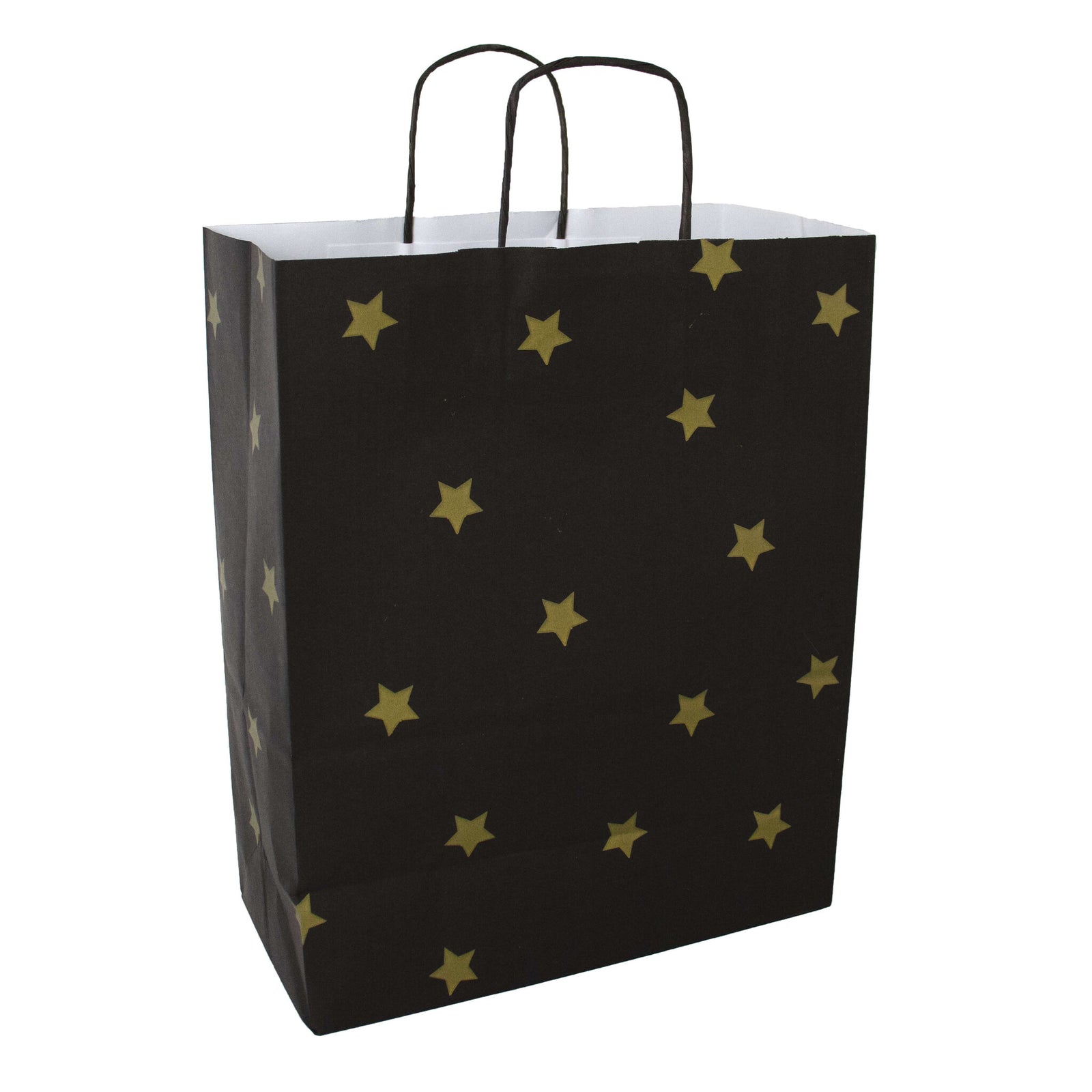 50x Papiertüten Black Stars Gold A4