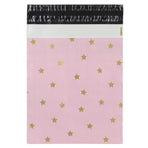 100x Versandtaschen Stars Gold Medium Rückgabeverschluss