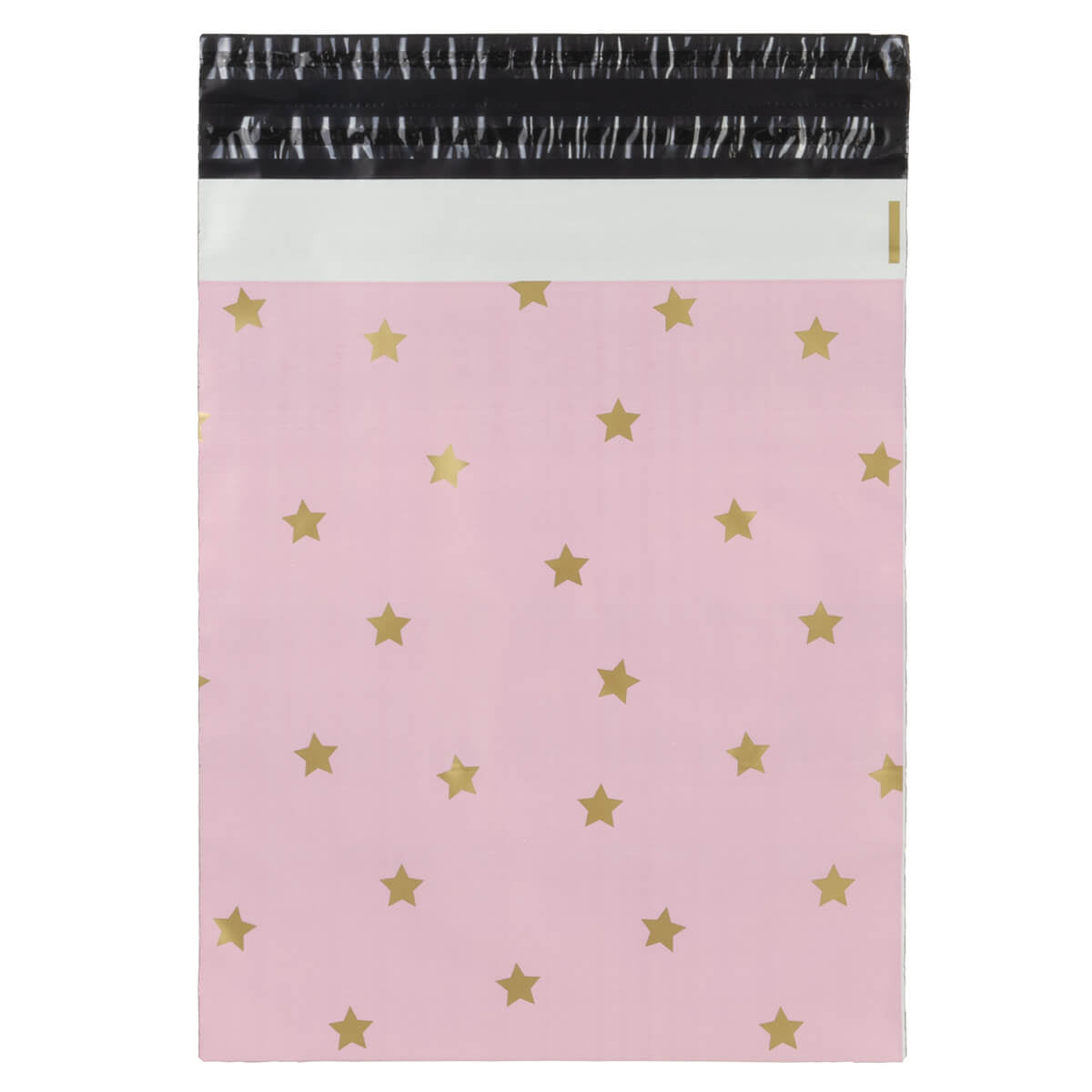 100x Versandtaschen Stars Gold Medium Rückgabeverschluss