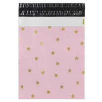 100x Versandtaschen Stars Gold Medium Rückgabeverschluss