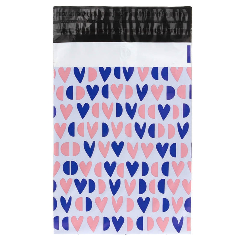 100x Versandtaschen Happy Hearts Small Rückgabeverschluss