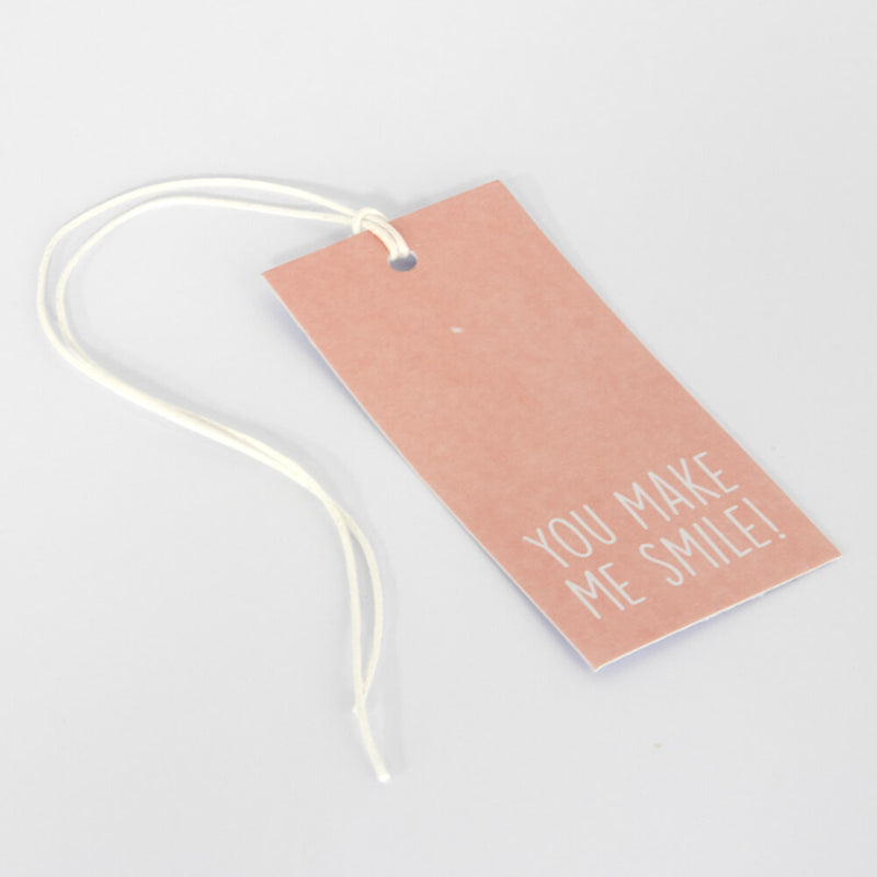 50x Geschenkanhänger 'You make me smile' Rosa
