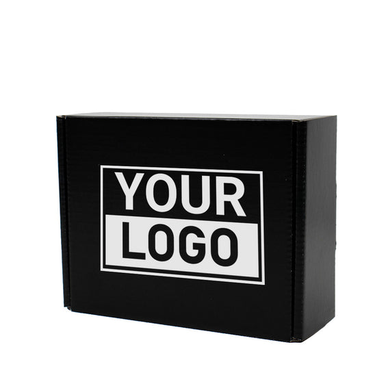 Postkartons bedrucken Schwarz 160x30x90mm