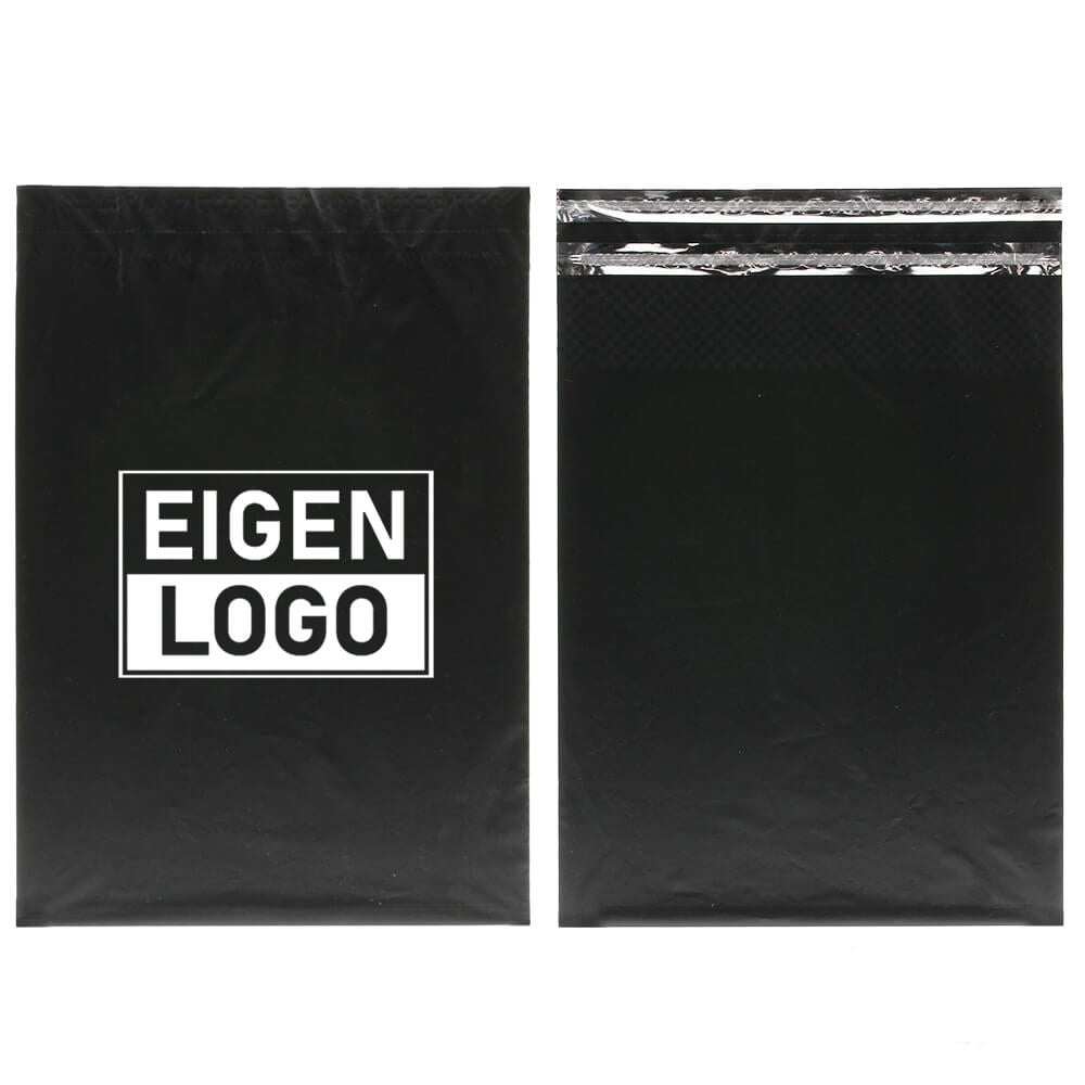 Schwarze Versandtaschen bedrucken L - große Auflage