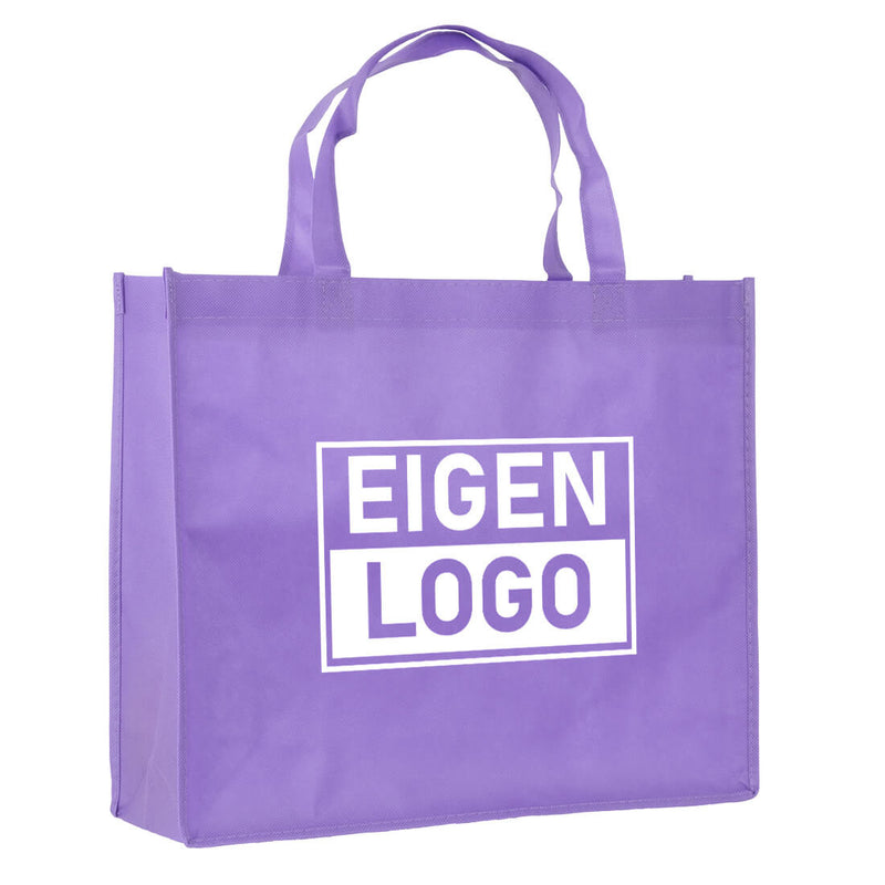 Shopper bedrucken lassen Lila Non Woven 42x12x35cm