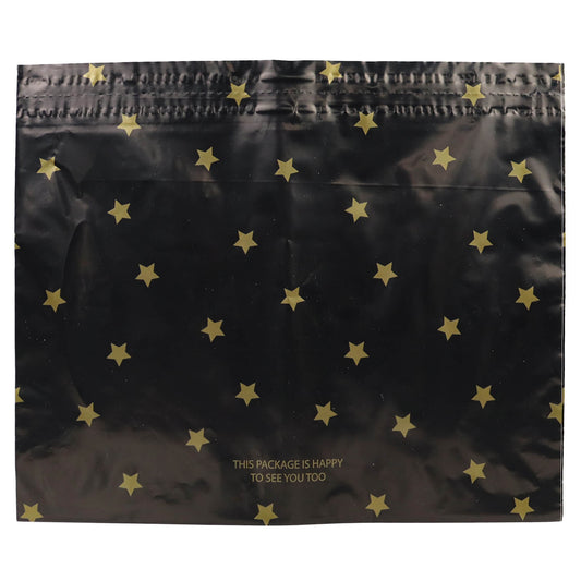 100x Versandtaschen Black Stars Gold