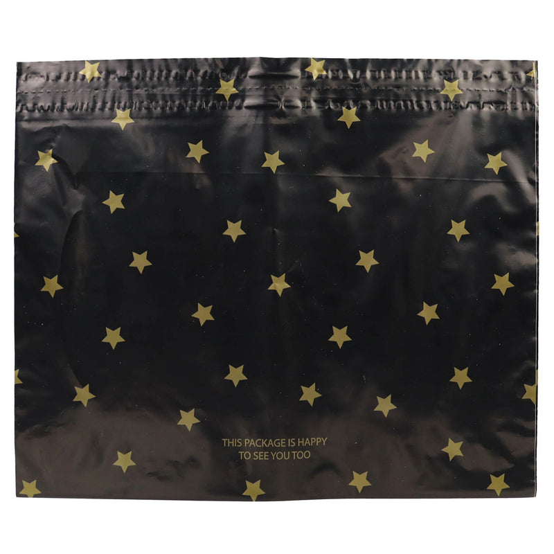 100x Versandtaschen Black Stars Gold