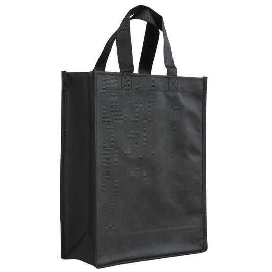 10x Shopper Schwarz Non woven 24x10x30cm