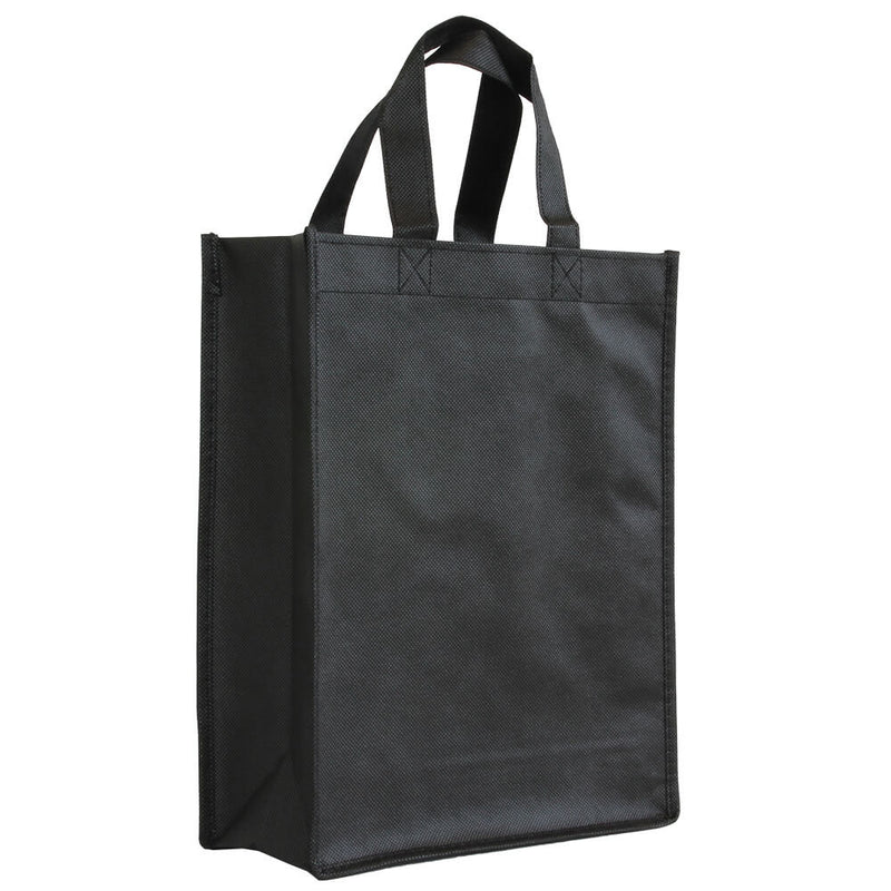 10x Shopper Schwarz Non woven 24x10x30cm