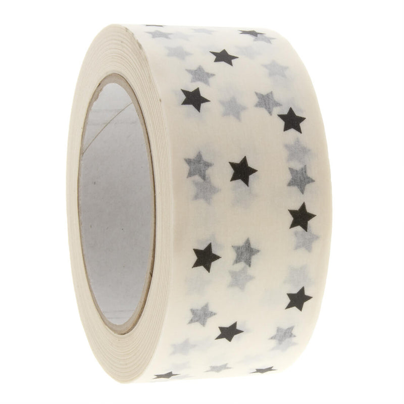 Papierband 'Stars' Schwarz-Weiß 50mmx50mtr