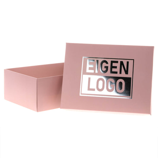 Geschenkkartons bedruckt Rosa 200x150x80mm - Metallic