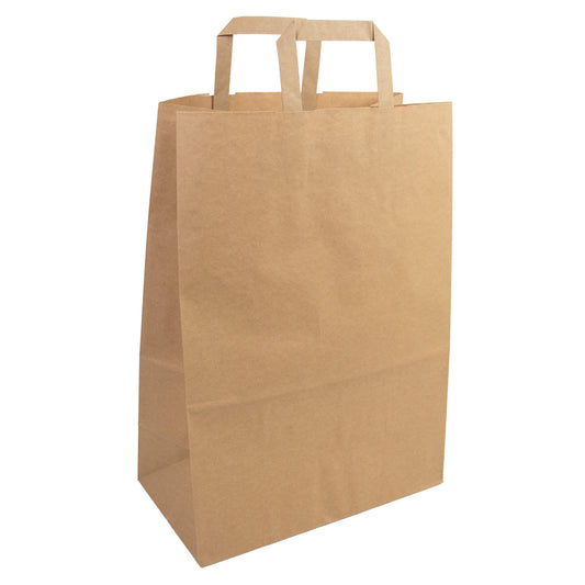 50x Budget Taschen Braun breiter Boden Hochformat M