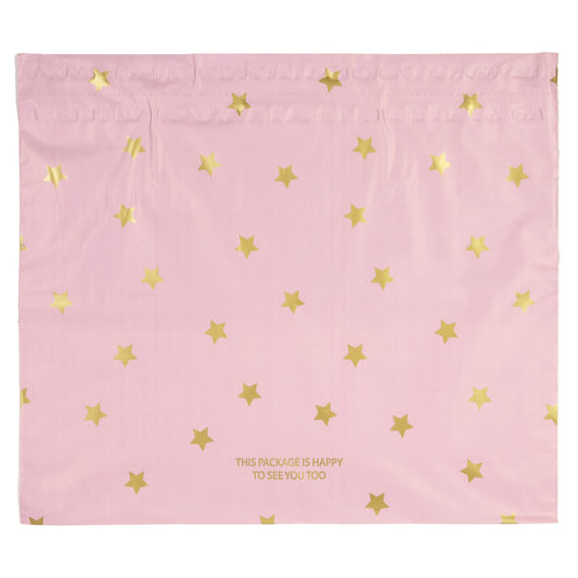 100x Versandtaschen Stars Gold Large Rückgabeverschluss